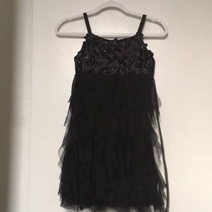 Cute black dress with flowers.